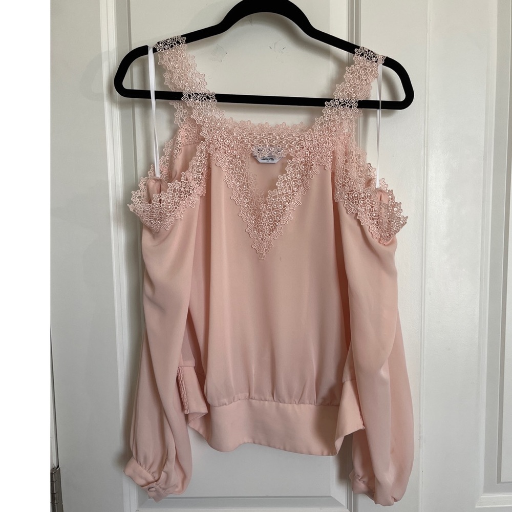 Light pink off the shoulder top from Bebe